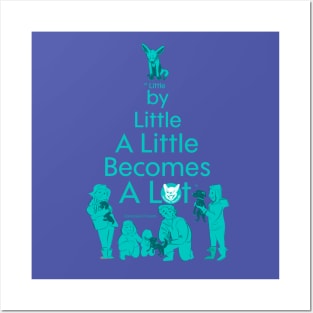 Little By Little Teal Posters and Art